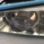 R３４スカイラインのヘッドライト黄ばみリペア前の状態